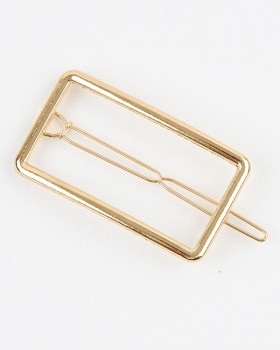 Dikdörtgen Model Gold Klipsi Yan Toka