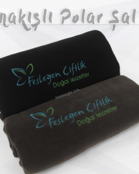 FESLEĞEN ÇİFTLİK LOGO NAKIŞLI POLAR ŞAL