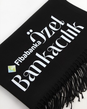FİBABANKA LOGO BASKILI KALIN PASHMİNA ŞAL