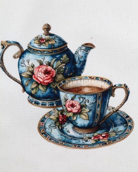 FİNCAN DESENLİ BASKILI HAM BEZ ÇANTA