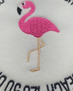FLAMİNGO LOGO NAKIŞLI POLAR ŞAL