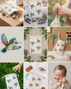 KUŞ DESENLİ BASKILI BEZ KESELER