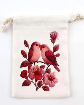 KUŞ DESENLİ BASKILI BEZ KESELER