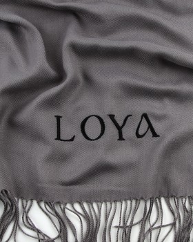 LOYA LOGO NAKIŞLI KALIN PASHMİNA ŞAL