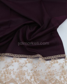 İNCİ DANTELLİ İPEKSİ ŞAL