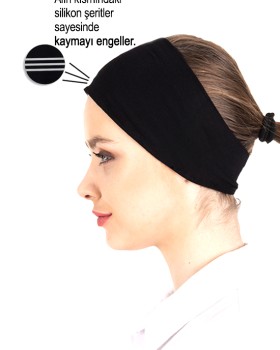 KAYMAZ SİLİKONLU BANDANA SİYAH