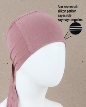 SİLİKONLU KAYMAZ BONE - KOYU PUDRA