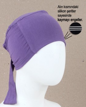 SİLİKONLU KAYMAZ BONE - LAVANTA