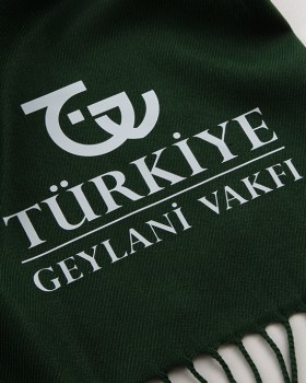 TÜRKİYE GEYLANİ VAKFI LOGO BASKILI KALIN PASHMİNA ŞAL
