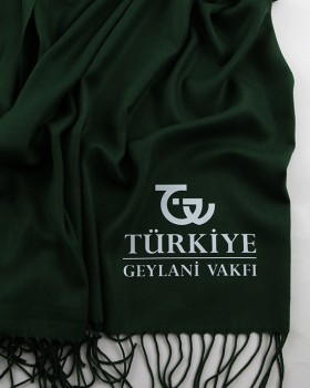 TÜRKİYE GEYLANİ VAKFI LOGO BASKILI KALIN PASHMİNA ŞAL