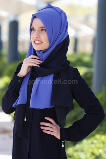 İKİ RENKLİ PÜSKÜLLÜ ŞİFON ŞAL 33961