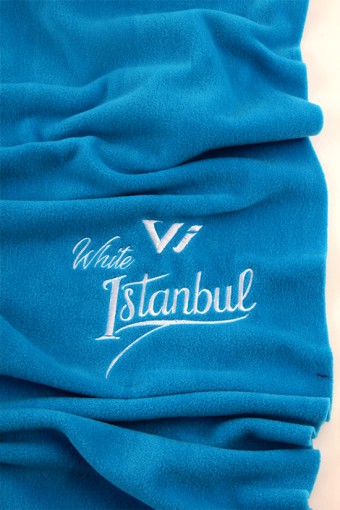 WHİTE İSTANBUL-YAT KİRALAMA LOGO NAKIŞLI POLAR ŞAL