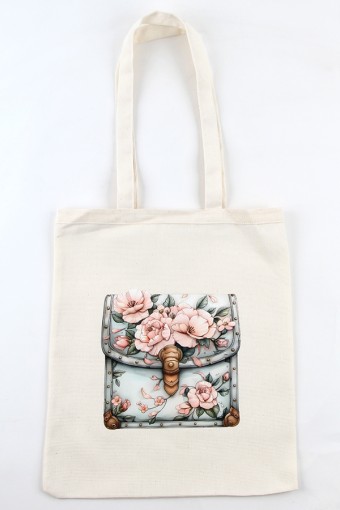 ÇANTA DESENLİ BASKILI HAM BEZ ÇANTA