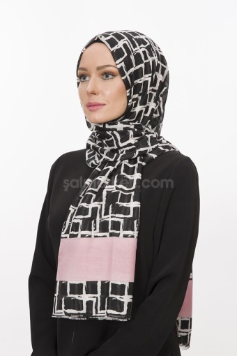 GEOMETRİ DESENLİ PAMUKLU ŞAL 40534