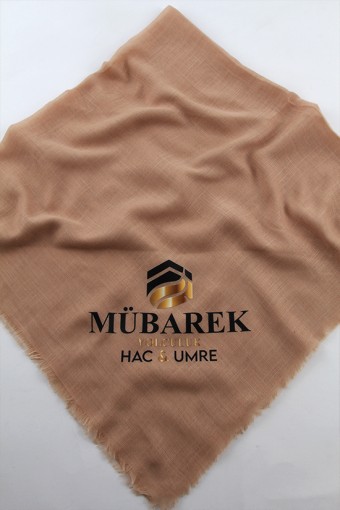 HAC VE UMRE İÇİN HAZIRLANAN LOGO BASKILI EŞARP
