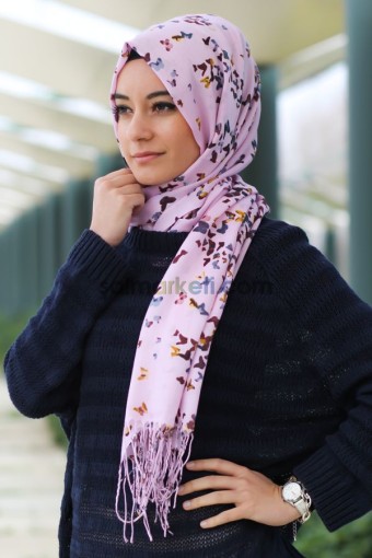 KELEBEK DESENLİ KOTON ŞAL 32080