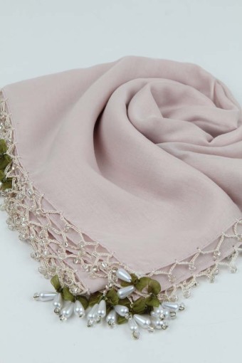 İNCİ DAMLA BONCUKLU YAZMA BEJ 42384