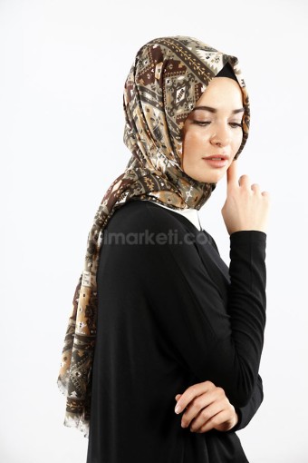 KİLİM DESENLİ ŞAL HAKİ 38872