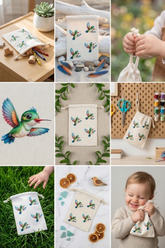 KUŞ DESENLİ BASKILI BEZ KESELER