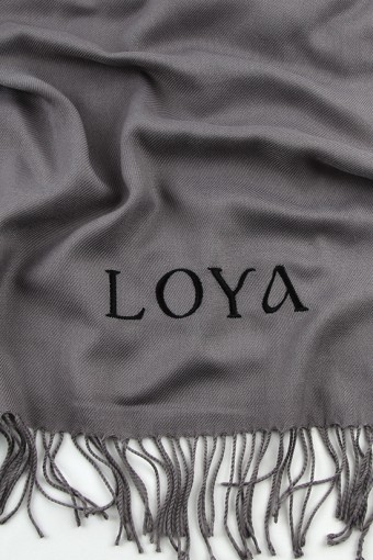 LOYA LOGO NAKIŞLI KALIN PASHMİNA ŞAL