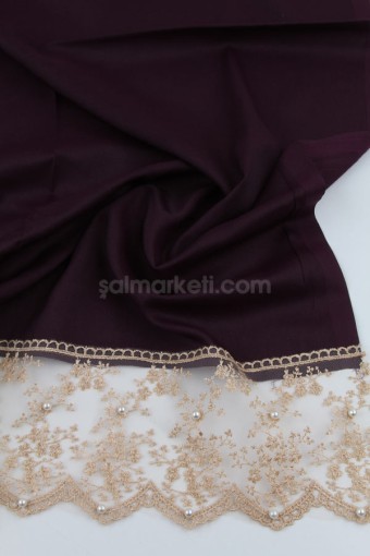 İNCİ DANTELLİ ŞAL MÜRDÜM 40210